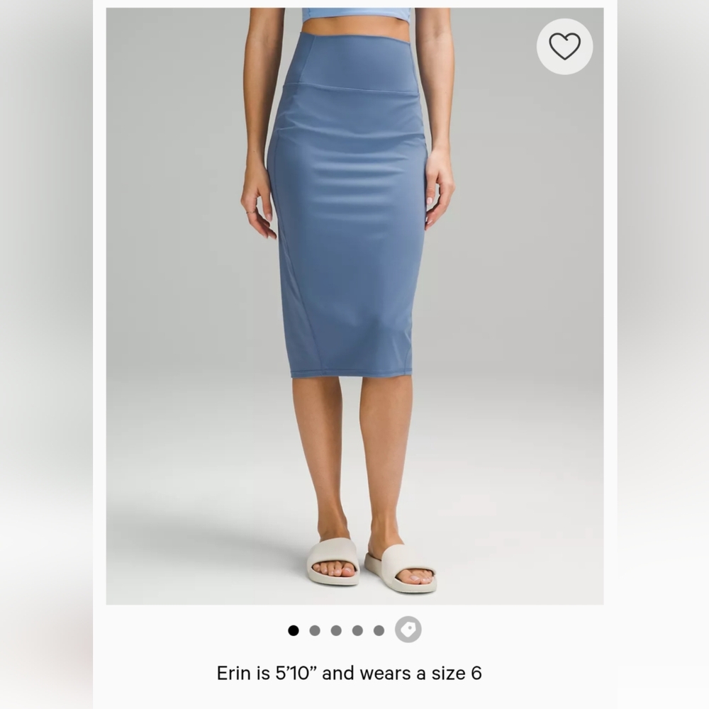 Lululemon Athletica Blue Midi Pencil Skirt with Slit